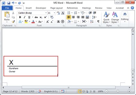 How To Add Signature Line In Word To Insert The Signature Line Place