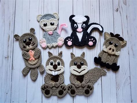 Woodland Animals Vol 3 Applique Pack Crochet Pattern Only Etsy