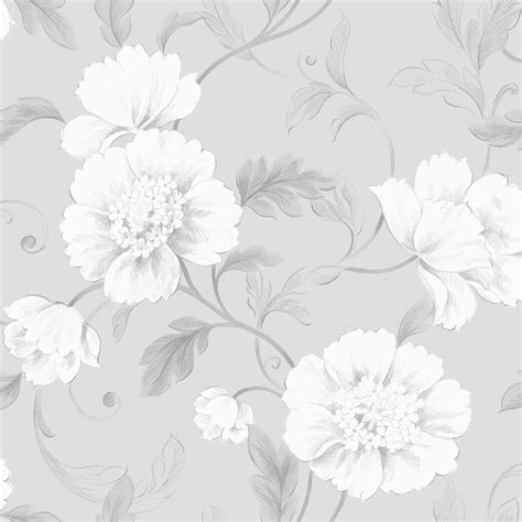 Boutique Floral Wallpaper Grey Rasch 226188 Flowers Ebay