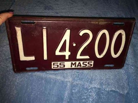 Authentic Antique And Classic Massachusetts Us License Plates