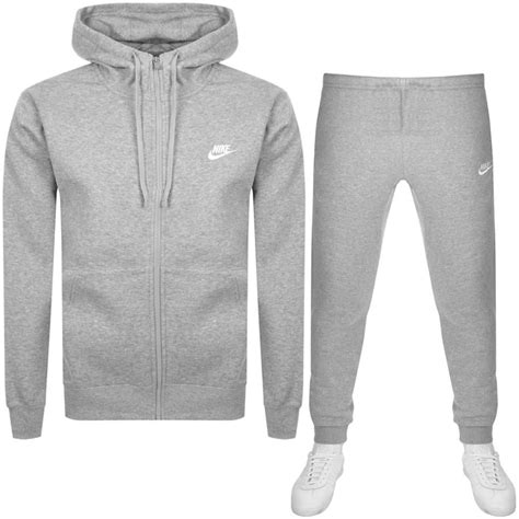 Nike Full Zip Club Tracksuit In Grey For Men Lyst Uk