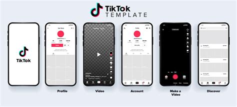 Tiktok Mobile App Vector Mock Up Páginas De Plantilla Vector Premium