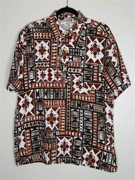 Vtg Kimos Polynesian Shop Aloha Hawaiian Bark Cloth Pull Over Shirt