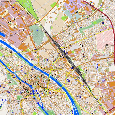 From simple map graphics to detailed satellite maps. City maps Bamberg