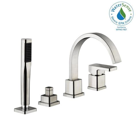 Here is a link to the technical specifications sheet for the measurement. Schon Marx Single-Handle Deck Mount Roman Tub Faucet with ...