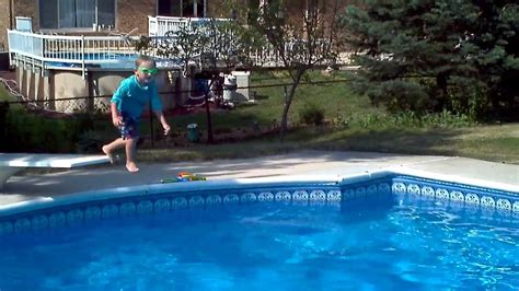 Andrew Jumping Off The Diving Board At Grandmas Pool Youtube