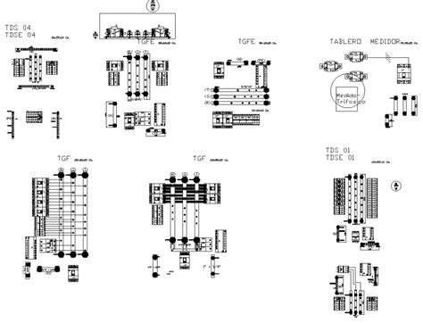 Electrical Components Detail 2d View Layout Dwg File