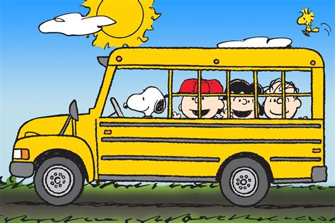 Peanuts School Bus With Images Snoopy School Charlie Brown And
