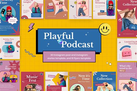 Playful Podcast 3in1 Canva Template Creative Market