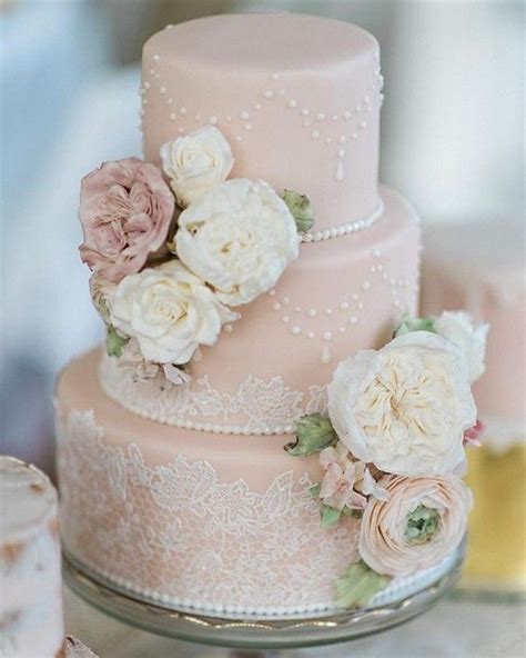 Simple Elegant Vintage Wedding Cakes Roses Rings
