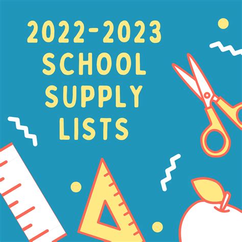 2022 2023 School Supply Lists Lake Whitney Es