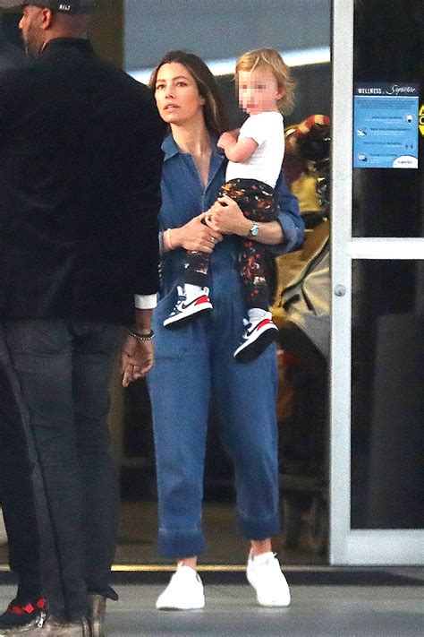 Jessica Biel Son Phineas At Airport With Justin Timberlake Photos