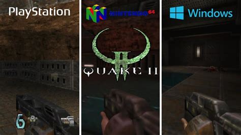 Quake Ii 1997 Ps1 Vs Nintendo 64 Vs Pc Graphics Comparison Youtube