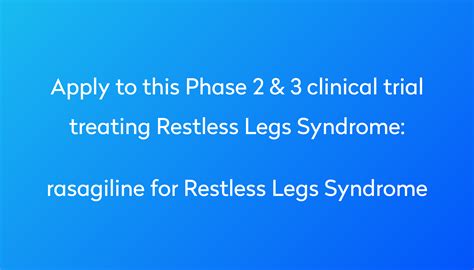 Rasagiline For Restless Legs Syndrome Clinical Trial 2023 Power