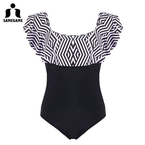 samegame 2018 new off the shoulder striped swimwear women one piece swimsuit female bathing suit