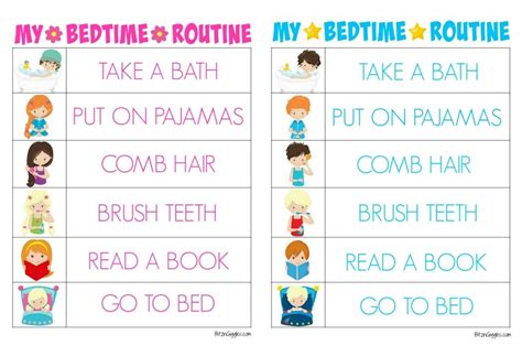 Printable Morning Routine Charts Bitz And Giggles