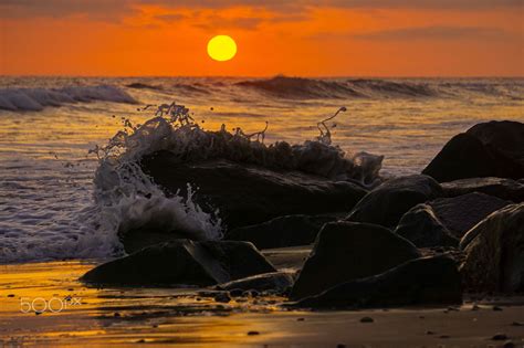 Waves Crash At Sunset In Oceanside South Oceanside August 13 2018