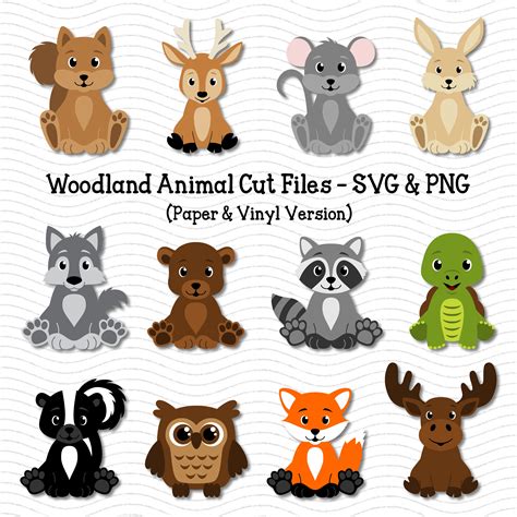 Cute Animal Svg Cute Animal Clip Art Baby Animal Svg Baby Etsy