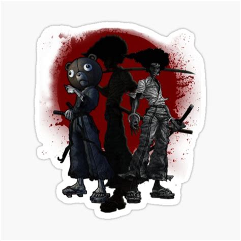 Afro Samurai T Shirtanime Afro Samurai Sticker By Giancekeng Redbubble