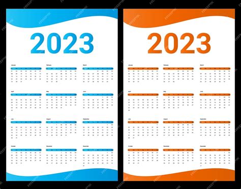 Premium Vector Calendar For 2023 2023 Poster Calendar 2023 Calendar