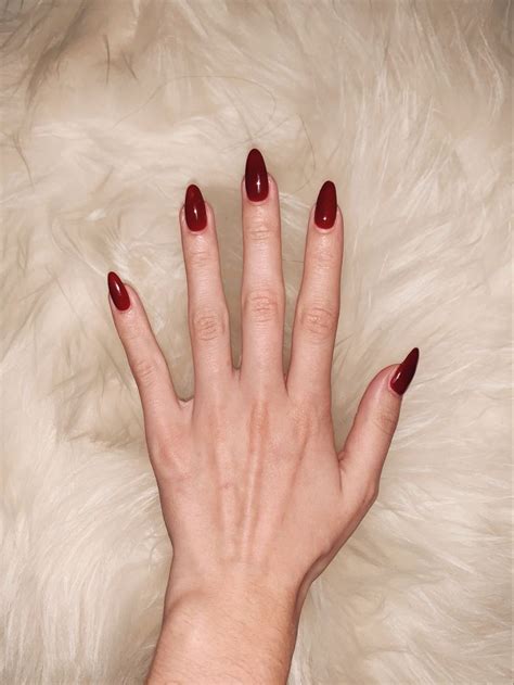 dark red nails almond shape biogel oval nails gel nails almond acrylic nails