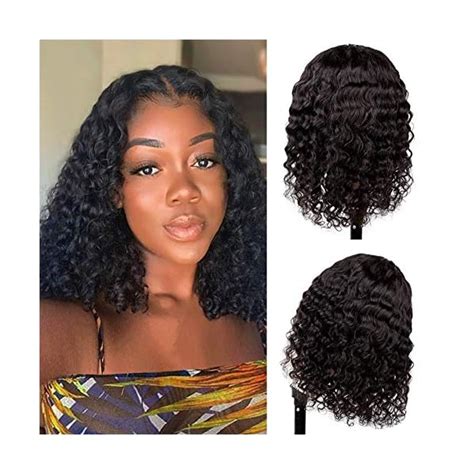 Deep Wave Lace Closure Wigs Inch Unprocessed Pre Plucked Brazilian X Deep Curly Lace Front
