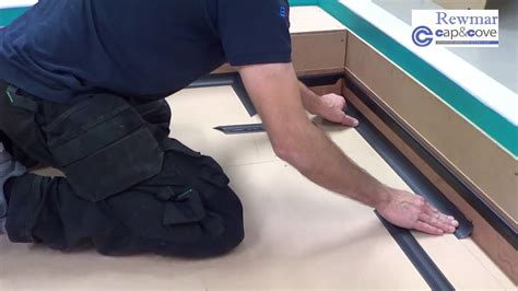 Flooring for a 1970s kitchen or living area: Fitting Coving for vinyl flooring with Cap & Cove - YouTube
