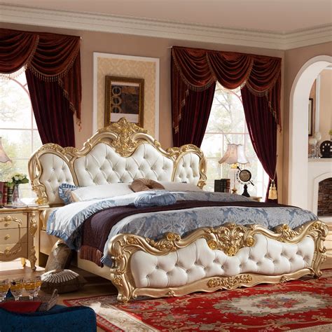 French Luxury Bed With Gold Color No Mattress H904 In Beds From