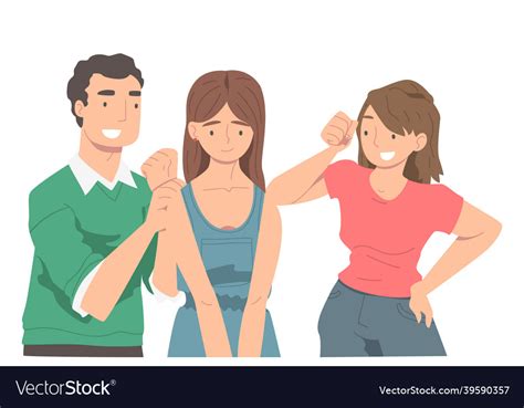 People Character Supporting Friend Encouraging Vector Image