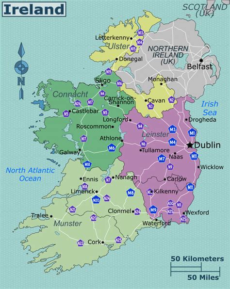 Cartina Dettagliata Irlanda