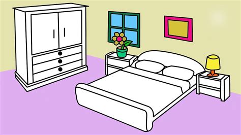 Draw Bedroombedroom For Kidscoloring Pagescoloring Booksdrawing For