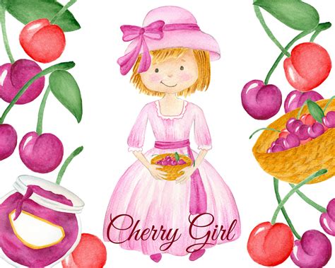 Cherry Girl Custom Designed Illustrations ~ Creative Market