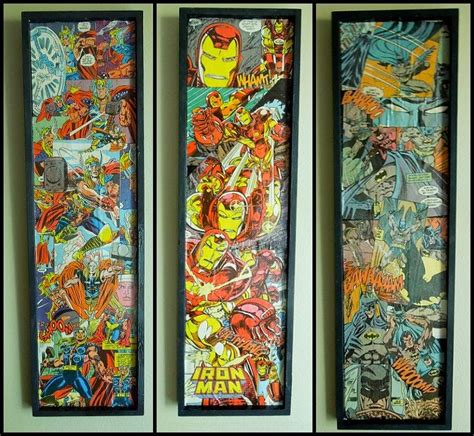 Awesome Comic Book Wall Decor Thor Iron Man And Batman Diy Frame