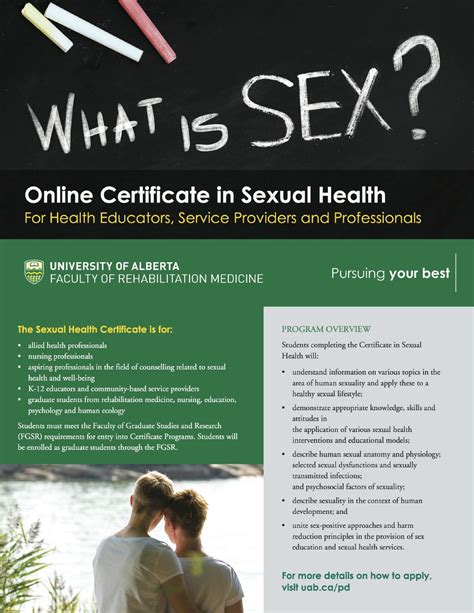 Certificate In Sexual Health Brochure By Laurie Wang Issuu
