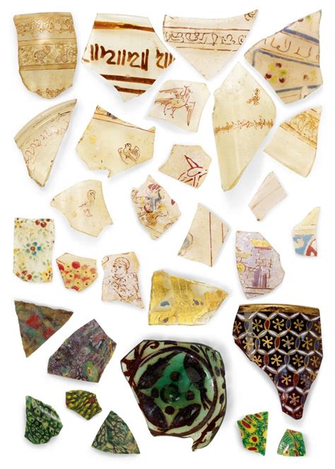 A Group Of Early Islamic Glass Fragments Egypt And Syria 9th 14th Century Arts Of The