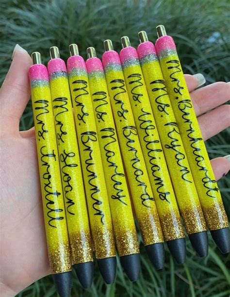 Glitter Teacher Pencil Pens Ink Joy Refillable Glitter Etsy