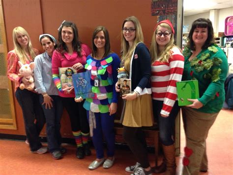 Character Day Teachers Dress Up As Characters From Books For Read Across America Teacher