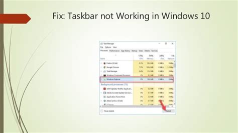 Fix Taskbar Not Working In Windows 10