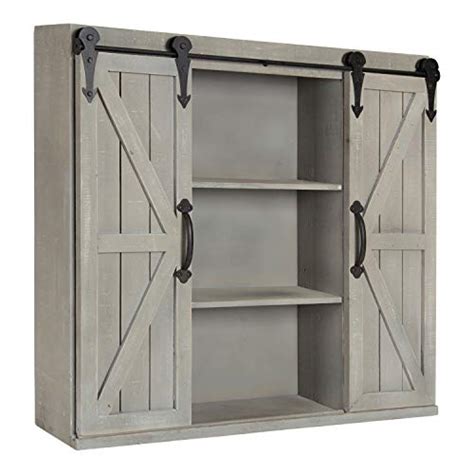 Kate And Laurel Cates Decorative Wood Wall Storage Cabinet With Two