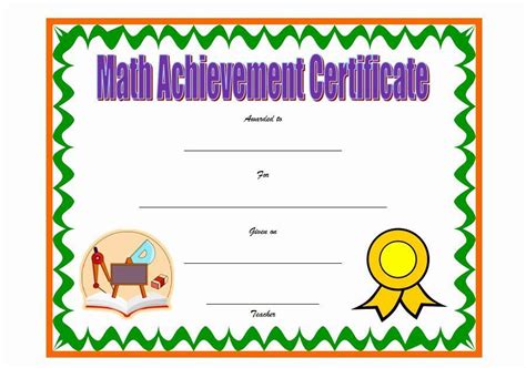 30 Free Printable Math Certificates In 2020 Free Printable For Math