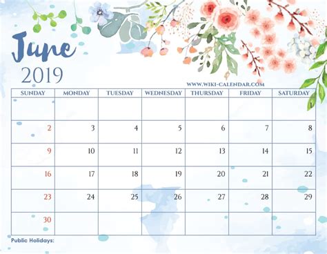 Printable Blank June 2019 Calendar On We Heart It Wiki Calendar By