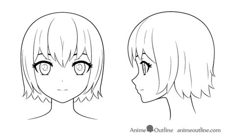 How To Draw An Anime Girls Head And Face Anime Outline