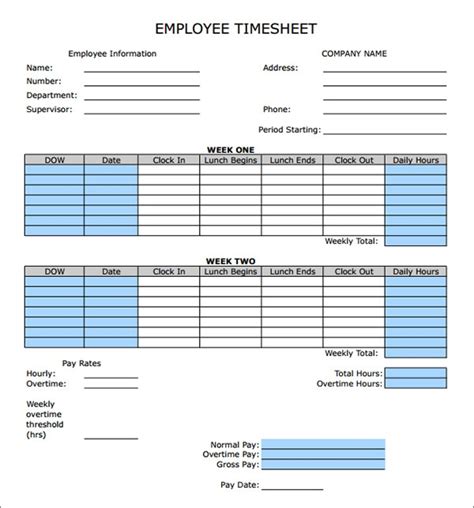 Free 16 Timesheet Calculator Templates In Pdf Ms Word Excel