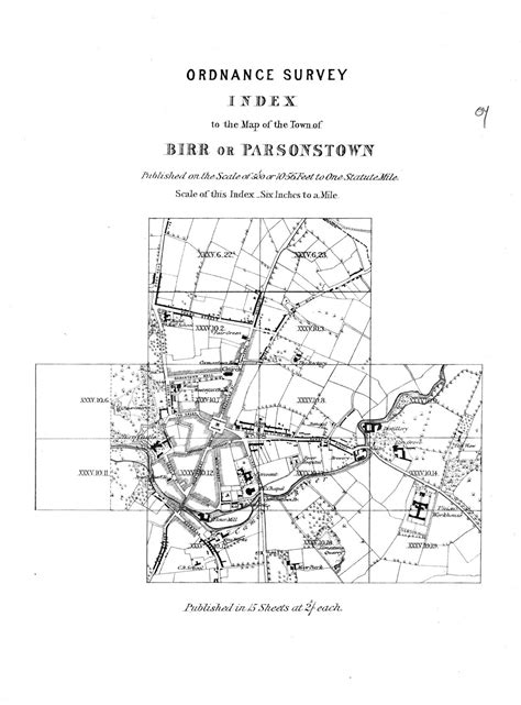Ordnance Survey Index To The Map Of The Town Of Birr Or Parsonstown