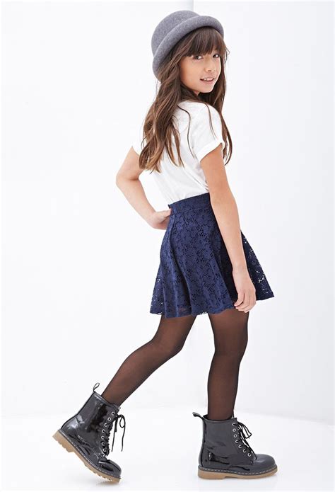 Flared Floral Lace Mini Skirt Kids New Arrivals 2000101207