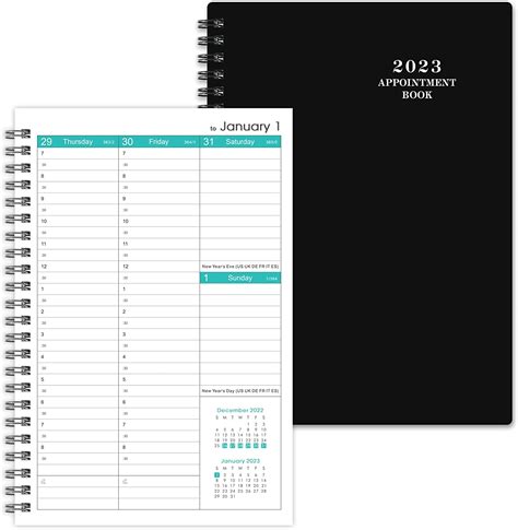 2023 Daily Hourly Appointment Book And Planner With Tabs Jan To Dec 2023 64 X 85 Half Hour