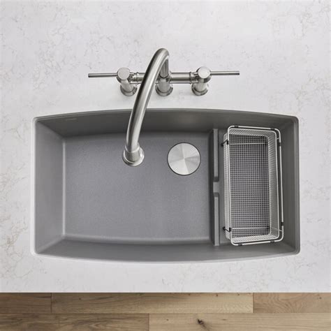 Blanco Performa Undermount 32 In X 195 In Metallic Gray Single Bowl