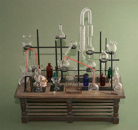 1 12scale Lab Completly Hade Made With Hand Blown Glass Lab Mad Scientist Lab Miniatures