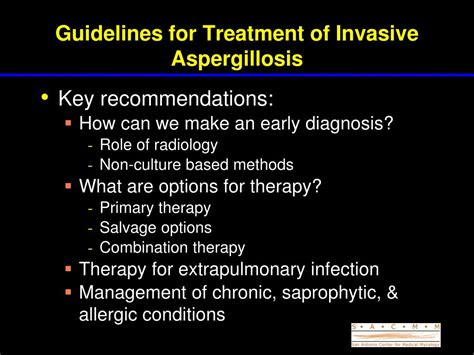 Ppt Idsa Clinical Practice Guidelines For Aspergillosis 2008