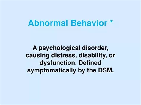 Ppt Abnormal Behavior Powerpoint Presentation Free Download Id